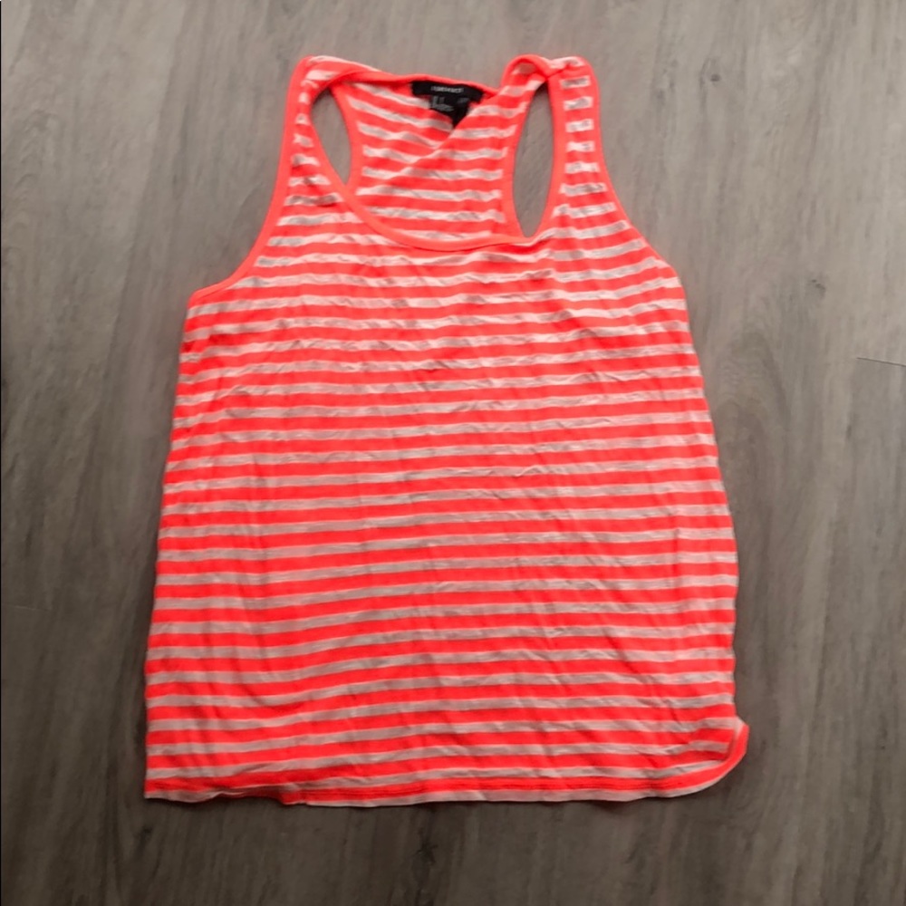 Pink and white striped tank top